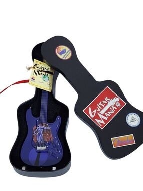 Guitar Mania Collectible Miniature Guitar w/ Stand Led Zeppelin Blue Angel 1977